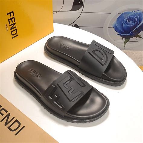 fendi flip flops black|fendi slides with buckle.